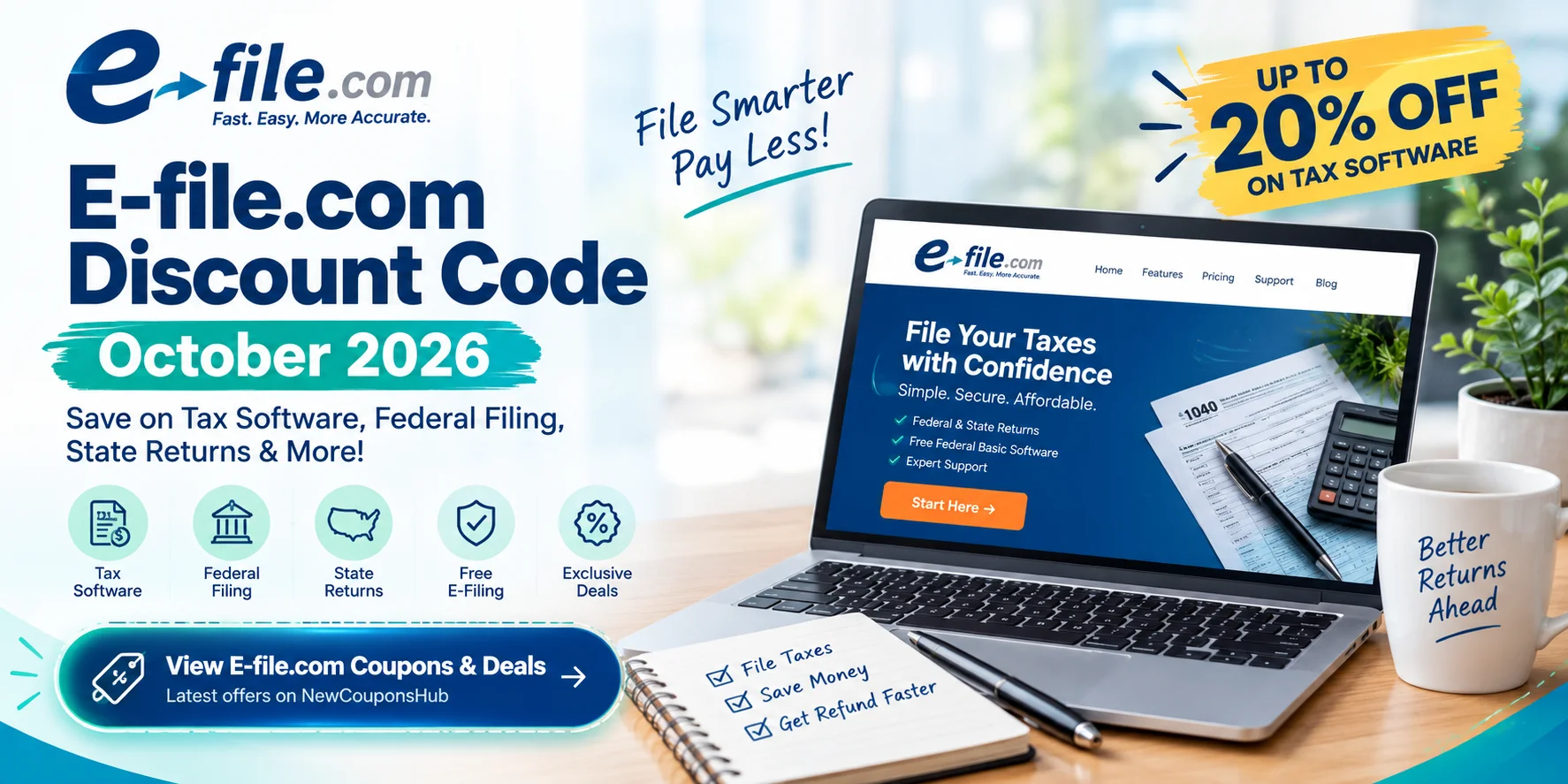 E-file.com Discount Code October 2026: Save on Tax Software & E-Filing