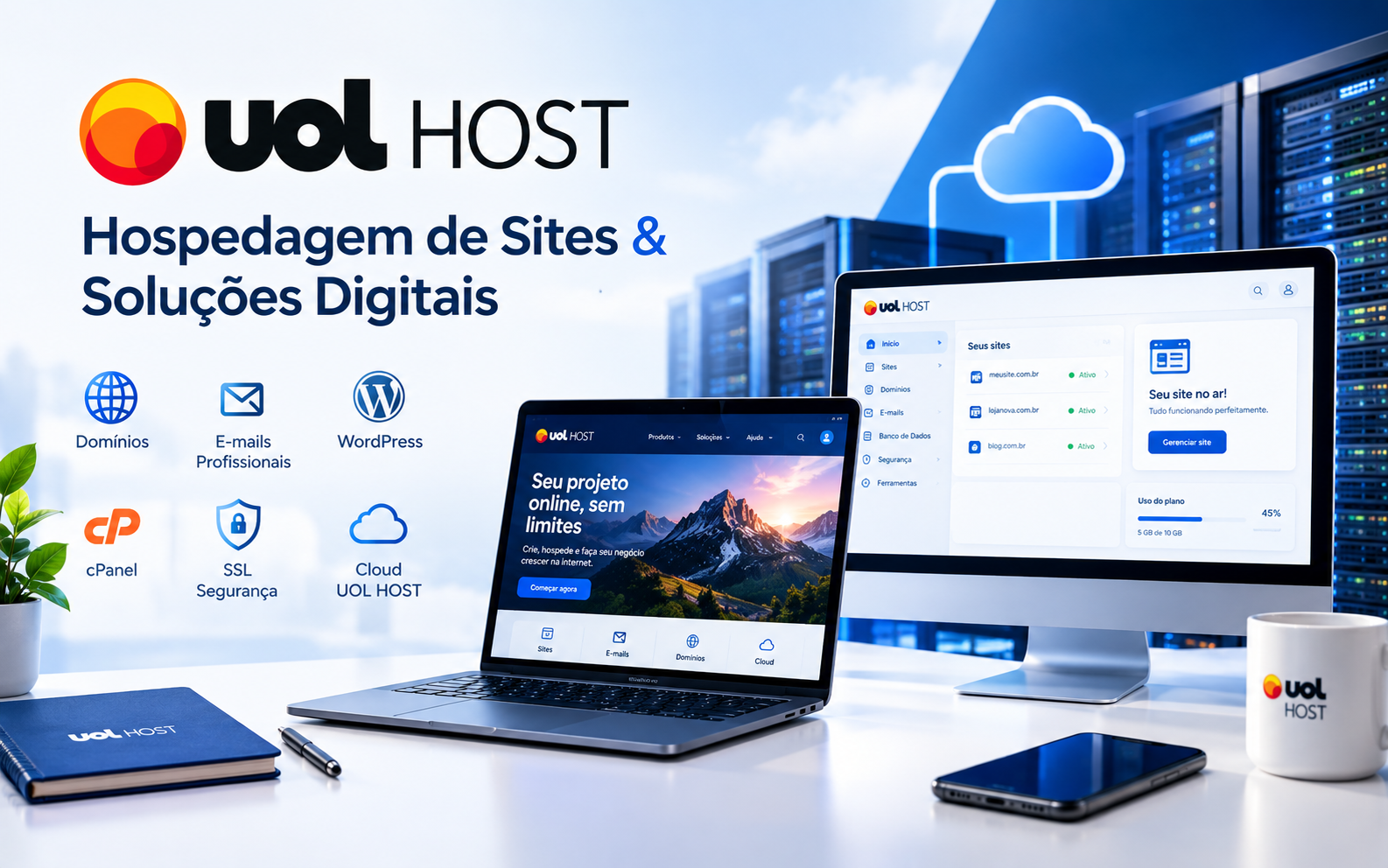 UOL Host web hosting and digital business solutions for websites, domains, professional email, and online stores