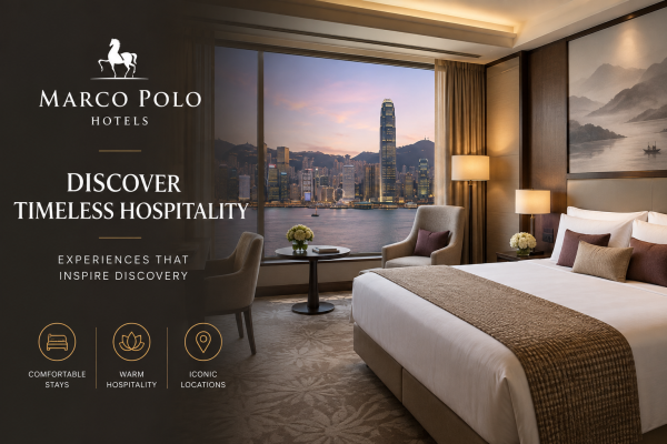 Marco Polo Hotels premium hotel collection featuring stylish accommodation, dining, events, and travel experiences across Hong Kong, Mainland China, and the Philippines.