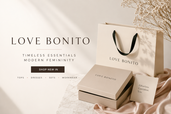 Love, Bonito women's fashion collection featuring elegant dresses, workwear, blouses, trousers, skirts, jumpsuits, and stylish everyday clothing designed for modern women.